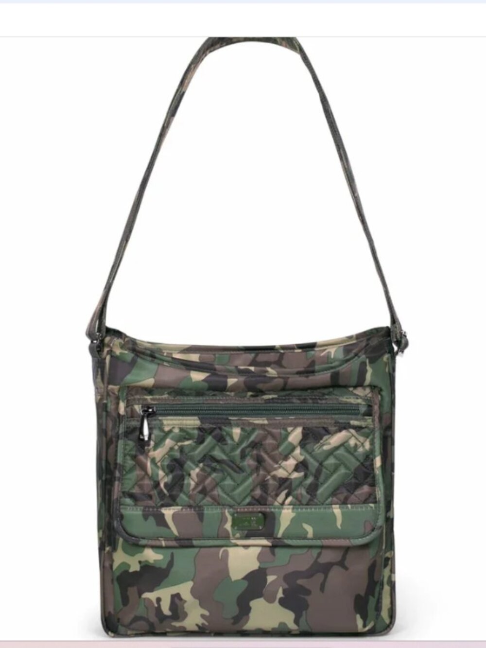 lug Hopscotch Camo Green Messenger Crossbody Bag - Green & Black